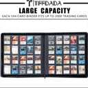 Premium Trading Card Binder,20 Pocket, Holds Up to 2000 Cards with Ringless 50 Double-Sided Sleeves, Label Design with a Pen, Side Loading Card Collection Album Folder with Zipper for TCG,Sports Cards