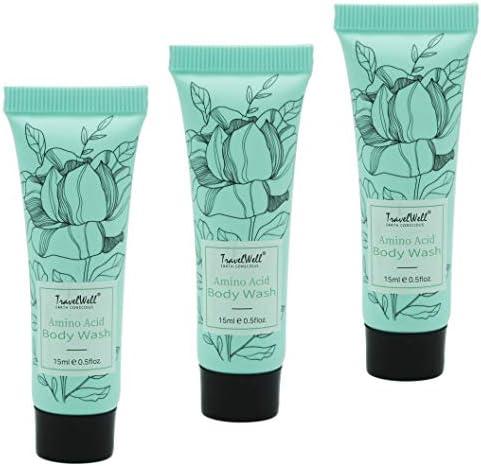 Travelwell Flower Series Hotel Travel Size Guest Body Wash 0.5 Fl Oz/15ml, Individually Wrapped 30 Tubes per Box