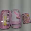 RHOTALL Glitter Pink Carrying Case for Nintendo Switch, Hard Portable Travel Case for Switch Accessories with Clear Glitter Protective Cover, Shoulder Strap, and 2 Thumb Caps