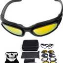 4 pair Lenses Polarized Motorcycle Riding Sunglasses Goggles Foam Padding UV400 Protection windproof dustproof