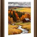 Golden State Art 14x18 Picture Frame Brown Gold Trim Fits 11x14 In Photos, 14x18-1 Pack