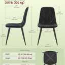 VASAGLE Set of 4 Dining Chairs, Dining Room Kitchen Chairs, Metal Frame, Adjustable Feet, Easy to Clean, Glacier-Textured PU Leather, for Kitchen, Ink Black UKDC188B01V1