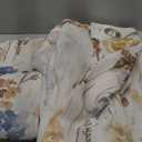 MYSKY HOME Floral Linen Curtains 45 inch Length 2 Panels Set Fall Patterned Semi Sheer Light Filtering Privacy Farmhouse Grommet Drapes, Yellow, 52" Wide, Pack-2