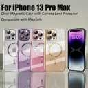 Misscase Compatible with iPhone 13 Pro Max Magnetic Glitter Case with Camera Lens Protector Full Protection Case Compatible with MagSafe Elegant Anti-Scratch Case Cover for iPhone 13 Pro Max Gold