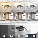 Modern Black Led Ceiling Light 3-Square Design 3000K-6500K Dimmable LED Ceiling Light with Remote 33W Acrylic Ceiling Lighting Fixture for Bedroom Kitchen Dining Room Office Lamps, 3Ring