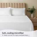 LuxClub 7 PC Split King Sheet Set Bed Sheets Deep Pockets 18" Eco Friendly Wrinkle Free Cooling Sheets Machine Washable Hotel Bedding Silky Soft - White Split King