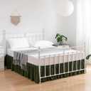 Bed Skirt King Size Ruffled Bed Skirts with Split Corners, 18 Inch Drop Dust Ruffle Bed Skirt with Platform, Green, King - 18" Drop