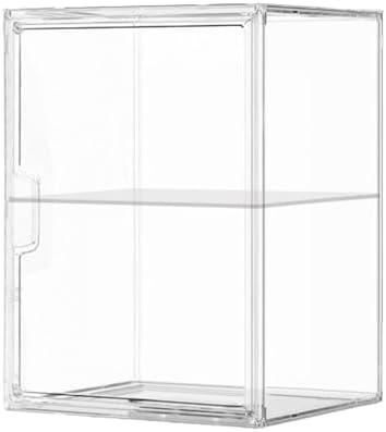 Display Case for Collectibles – Clear Display Box with Magnetic Door,Stackable Figure Display Case for Action Figures, Model Cars, Book (Vitrinas para Colecciones) (L-2Tier-1PACK)