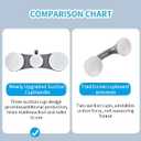 Strong Suction Grab Bars for Shower and Bathroom with 3 Suction Cups, Heavy Duty Safety Handles for Elderly and Seniors No Drill Removable 2 Pack, Waterproof Non-Slip Bath Handr