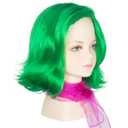 Miss U Hair Short Wavy Green Wig with Scarf for Kids Child Fun Anime Cosplay Wig