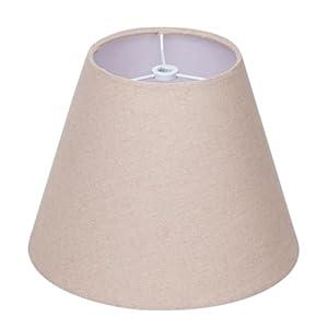 ALUCSET Small Lamp Shade, 5" Top X 9" Bottom X 7" High Beige Linen Lampshade, Barrel Shape Modern Lamp Shades for Table Lamp Wall Sconce, Rustic Style, No Assembly Required, Spider Fitter