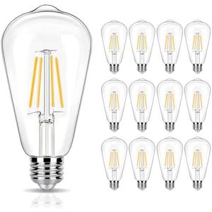 winsaLED LED Light Bulbs 40 Watt Equivalent, 2700K Soft Warm Light Bulbs, 4W LED ST19 Edison Bulbs, 450LM, E26 Medium Base, High CRI 90+, Not Dimmable, Pack of 12