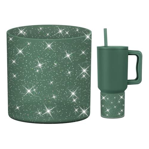 BKBY Glitter Higher Boot, Compatible with Sinple Midern 24/30/40 oz Tumbler with Handle/Trek Pivott, Anti-Scratch Protective Sleeve Bottom Bumper for Sinple Midern Tumbler with Handle