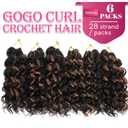 Gogo Curl Crochet Hair 8 Inch Short Curly Crochet Hair for Black Women Beach Curl Water Wave Curly Crochet Braids Hair, Deep Wave Synthetic Braiding Hair Extensions(8 inch P1B/30)