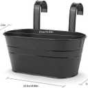 OGIMA 3pcs Hanging Flower Pots, Metal Iron Wall Planter Indoor/Outdoor for Railing Fence Balcony Garden Home Decoration with Detachable Hooks