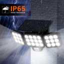 Solar Flood Light Outdoor 4 Pack, 3500LM Super Bright Motion Sensor Outdoor Lights, Solar Lights Outdoors Waterproof, Upgrade Glass Panel, 270 Wide Angle LED Security Spot Light for Outside Yard