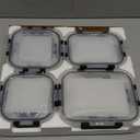 8 Pack Borosilicate Glass Food Storage Containers with Lids, Glass Meal Prep Containers, Airtight Bento Lunch Boxes with Snap Locks, Oven, Freezer and Dishwasher Safe, BPA Free, Kitchen Storage Set (Deep Black)