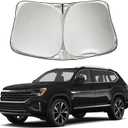 Car Windshield Sun Shade Sunshade Compatible with Volkswagen VW Atlas 2025 2024 2023 2022-2018 (Not for Cross Sport) Accessories, Foldable Car Front Window Sun Shield Cover
