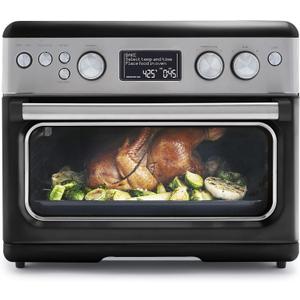GreenPan 13-in-1 Elite Countertop Convection Oven & Air Fryer, PFAS-Free Ceramic Tray & Pizza Pan, Adjustable Racks, Multifunction Presets, Toaster, Bake, Broil, Roast, Proof, Dehydrate, Black