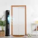 EVA Insulated Door Curtain Magnetic Screen Door Frosted Privacy Door Screen with Full Magnets Easy Install Screen Size 34x82 inch Fit Door Size 32x80 inch (White)