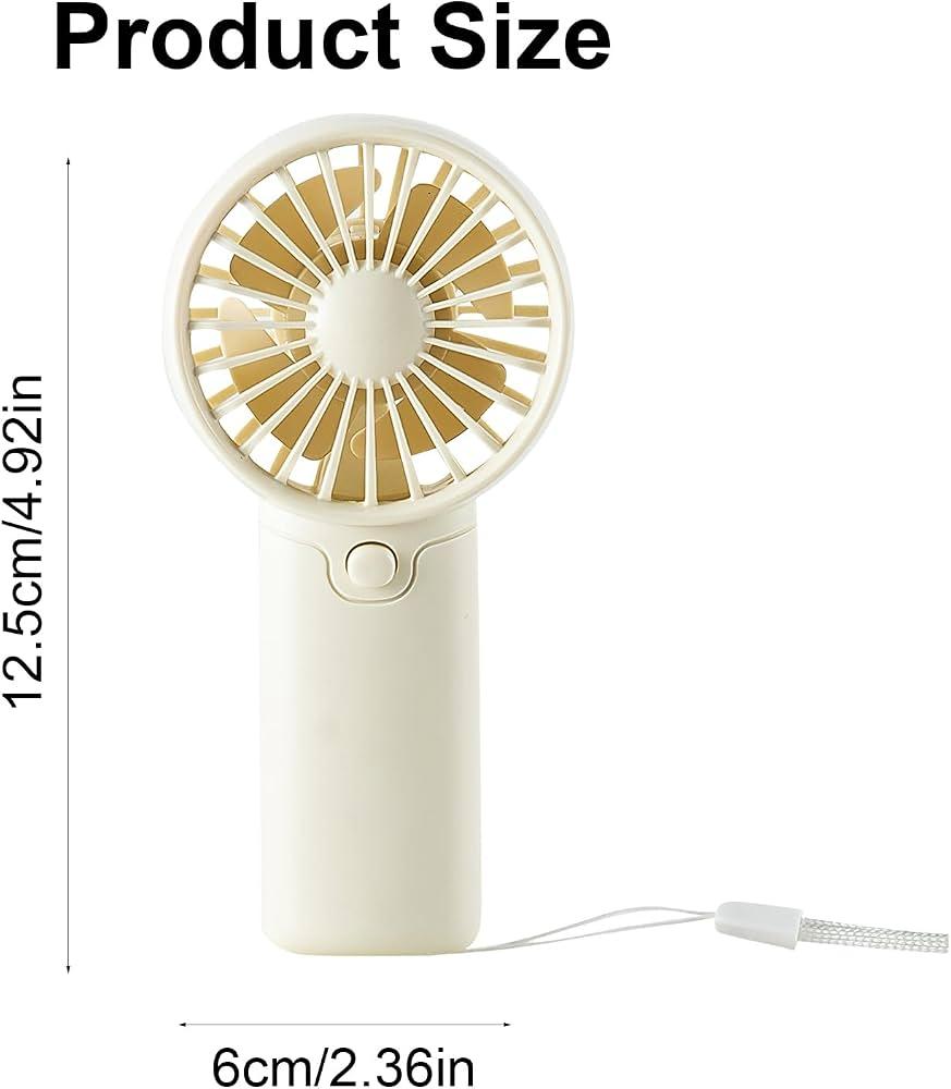 Lily Brown Handheld Fan Portable 1.5V AAA Operated Small Fan for Outdoor Travel Office Women Camping Travelling Operated