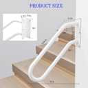 Hand Rails for Outdoor 1-2 Steps, Indoor Stairs, Bathroom, Wall Mount Non-Slip U-Shape Stair Hand Railing White Right 1 Pack