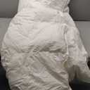 ELNIDO QUEEN Feather Comforter Queen Size, Filled with Feather and Downfiber, All Season White Luxury Hotel Fluffy Bed Comforter, Ultra Soft 100% Cotton Duvet Insert, 90x90 Inch