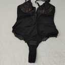 SHAPERIN Sexy Lace Shapewear Bodysuit Women's Sleeveless V Neck Tummy Control Backless Thong Tank Tops Body Suit Shaper (Medium, Black)