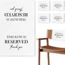 Reserved Seating Chair Signs, This Row Is Reserved Pew Cloths Seating Placeholder for Church Pews, Wedding Decorations for Reception Parties Celebrations Event Meetings (White, 4 PCS)