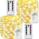 2 Pack 100 LED Fairy Lights Battery Operated with Remote, 8 Modes String Lights Indoor Outdoor, Cuttable Battery Light for Home Bedroom Wedding DIY Centerpiece Christmas Decorations (Warm White)