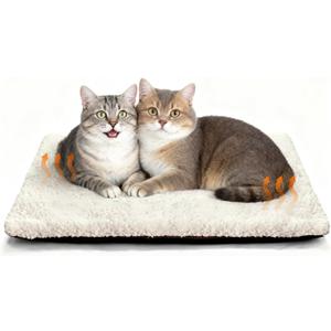 MORA PETS Self Heating Cat Bed Heated Puppy Crate Bed Mat Cat Blanket Self Warming Pet Pad Mat Thermal Kitten Pad with Removable Cover Non-Slip Washable 74 x 47cm