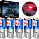 MAXGTRS 194 LED Light Bulb Red 168 2825 W5W T10 Wedge 6-SMD 3030 Chipsets LED Replacement Bulbs Error Free for Car Dome Map Door Courtesy License Plate Lights, Pack of 5