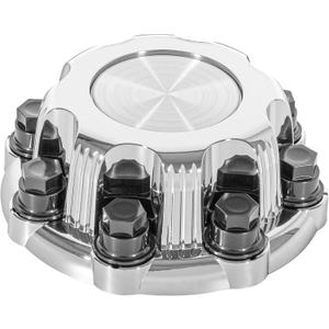 Chrome Wheel 8 Lug Chevy Center Caps Compatible with Select 16 Inch Van & Truck Rim Wheels - Replacement 15039489, 15039488, 9597169, 9597170 Rim Hub Cover, Set of 1, Silver