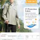 WULFUL Men's Sun Protection Fishing Shirts UPF 50+ UV Lightweight Quick Dry Cooling Button Down Shirts for Work Hiking Safari (Green, XL)