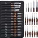 Nicpro Miniature Paint Brushes Dry Brush - 21PCS Model Paint Brush Set with Cloth Roll for Acrylic Oil Watercolor, Detail Paint Brush Drybrush for Model, Miniature Painting, Paint by Numbers, Craft