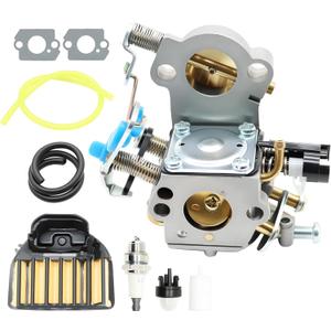 WTA-29 Carburetor Compatible with 455 455E Rancher 460 461 Gas Chainsaw with Filter Fuel Line Spark Plug Replaces 544227401 544312901