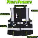 EBOOT 10 Pack Safety Vests with Reflective Strips, High Visibility Vest for Construction, Volunteers, Event Staff, Running