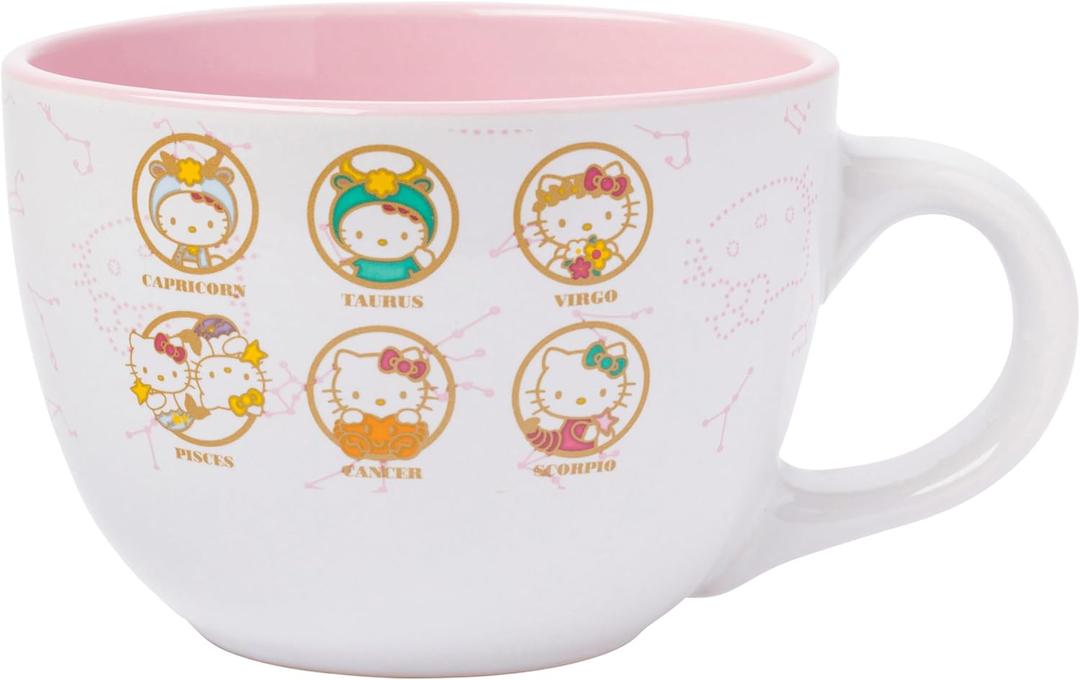Silver Buffalo Sanrio Hello Kitty Zodiac Ceramic Soup Mug, 24 Ounces