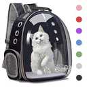 Henkelion Backpack Carrier/ Bubble Carrying Bag for Small Medium Dogs Cats, Space Capsule Pet Carrier for Hiking, Travel, Airline Approved- Black