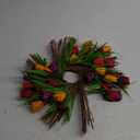 Hoomall 16" Tulip Wreath, Red Silk & Rattan Spring Wreath for Indoor/Outdoor, Valentine's Day & Decorative Use