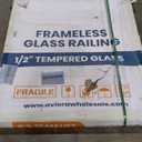 Frameless Glass Railing Panel - 1/2'' Clear Tempered Glass Railing System with 2 Posts - 42" High x 4 FT Long - Install Ready - Indoor and Outdoor Use - Smart Guard Easy Clean (Brushed Stainless)Frameless Glass Railing Panel - 1/2'' Clear Tempered Gl