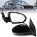Right Passenger Side Mirror Compatible With 2019 2020 2021 Hyundai Tucson With Manual folding Power glass Turn Signal Heated Blind Spot Black Replace #87620D3930(8Pins)