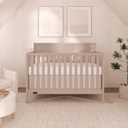 Dream On Me Owen 5-in-1 Convertible Full-Size Baby Crib in Almond Butter, GreenGuard Gold & JPMA, Converts to Toddler, Day, & Full-Size Bed Non-Toxic Paint, Safe Sleep Environment