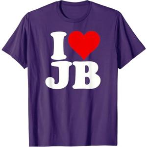I LOVE HEART JB J.B. INITIALS MONOGRAM T-Shirt, Small