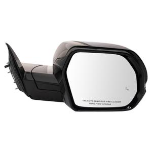 TRQ Right Passenger Side Mirror Power Heated Manual Folding Textured Black Compatible with 2022-2024 Toyota Tundra