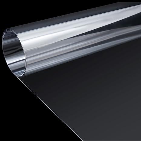 Beeveer 1 Roll of 42 x 96 Inch Extra Large PET Sheets, Transparent Clear Flexible Plastic Sheet for Craft, Picture Frames, Sign Blank, DIY Display Project, Protective Barriers