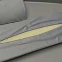 Half Moon Memory Foam Bolster Pillow Color Grey For Back & Neck , 19x8 inches, Grey color, Set Of 2