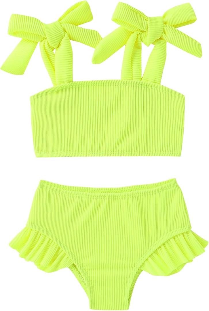 YOUNGER TREE Toddler Baby Girls Swimsuit Two Piece Solid Color Stripe Swimwear Summer Beach Bikini Bathing Suit, Size: 18-24 Months