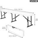 LIFETIME Portable Folding Bench, 6Foot FoldinHalf, UVResistant Seat, PowderCoated Steel Frame, Lightweight, StainResistant, NonMarring Foot Caps, Indoor/Outdoor Portable Seating
