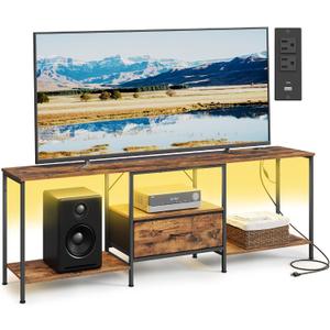 SONGMICS TV Stand for TVs Up to 80 Inches, 13.8"D x 70.5"W x 23.6"H
